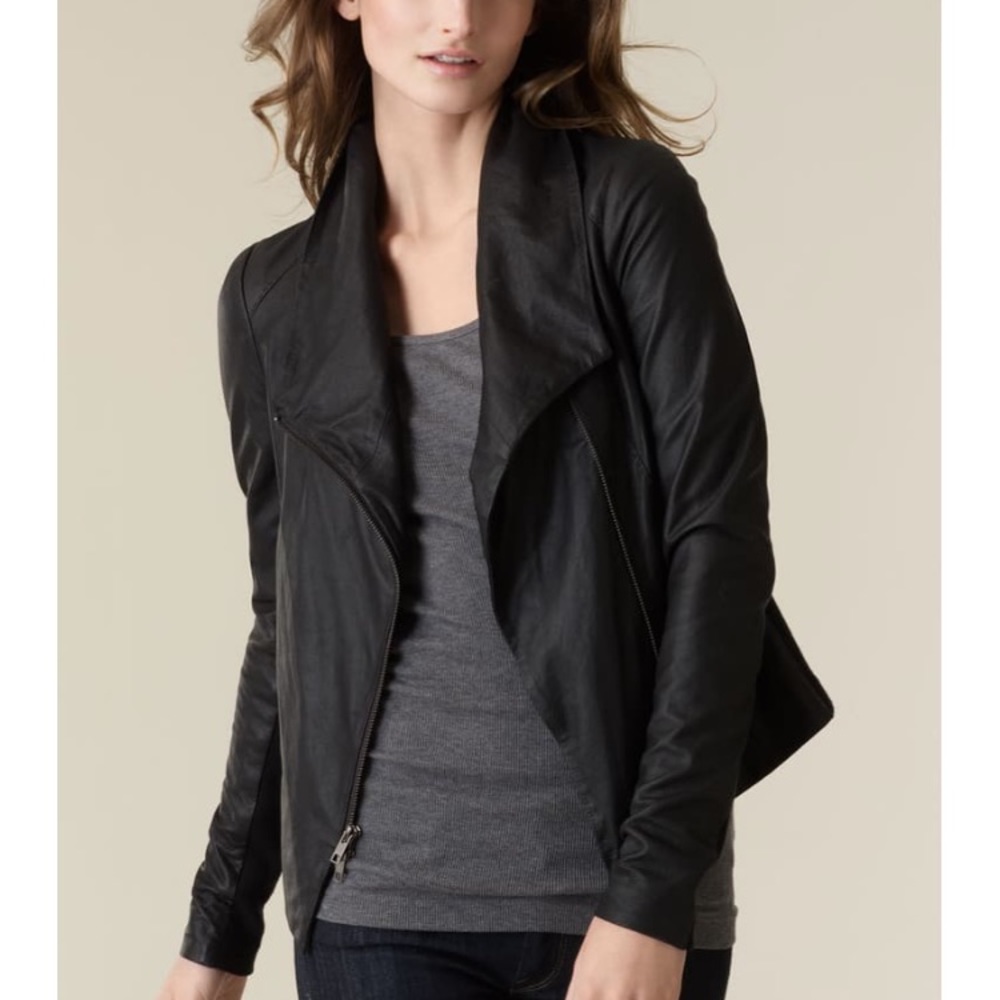 VINCE scuba black soft leather jacket,S!!!SOLD-OUT
